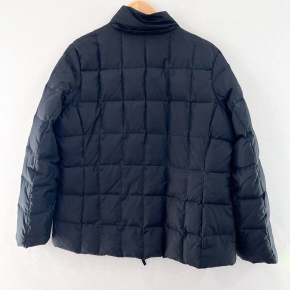 GAP Black Down Feather Puffer Jacket Large Women's Quilted Puffer Jacket Down - Picture 2 of 9